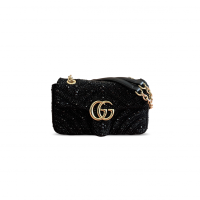 GUCCI GG MARMONT CRYSTALS SMALL SHOULDER BAG 837280 (22*12.5*6cm)